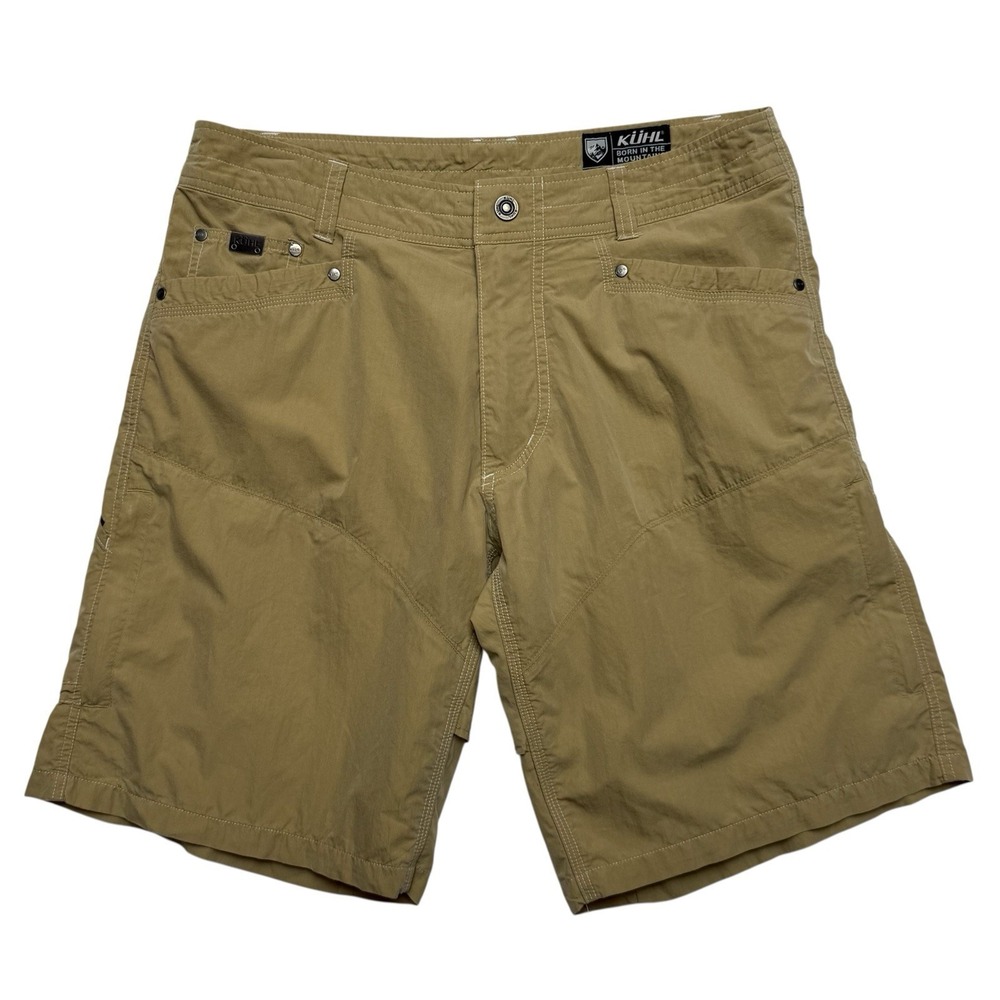 Kuhl Renegade Shorts Men's Size 34 Beige Khaki Cargo Hiking Outdoors Utility